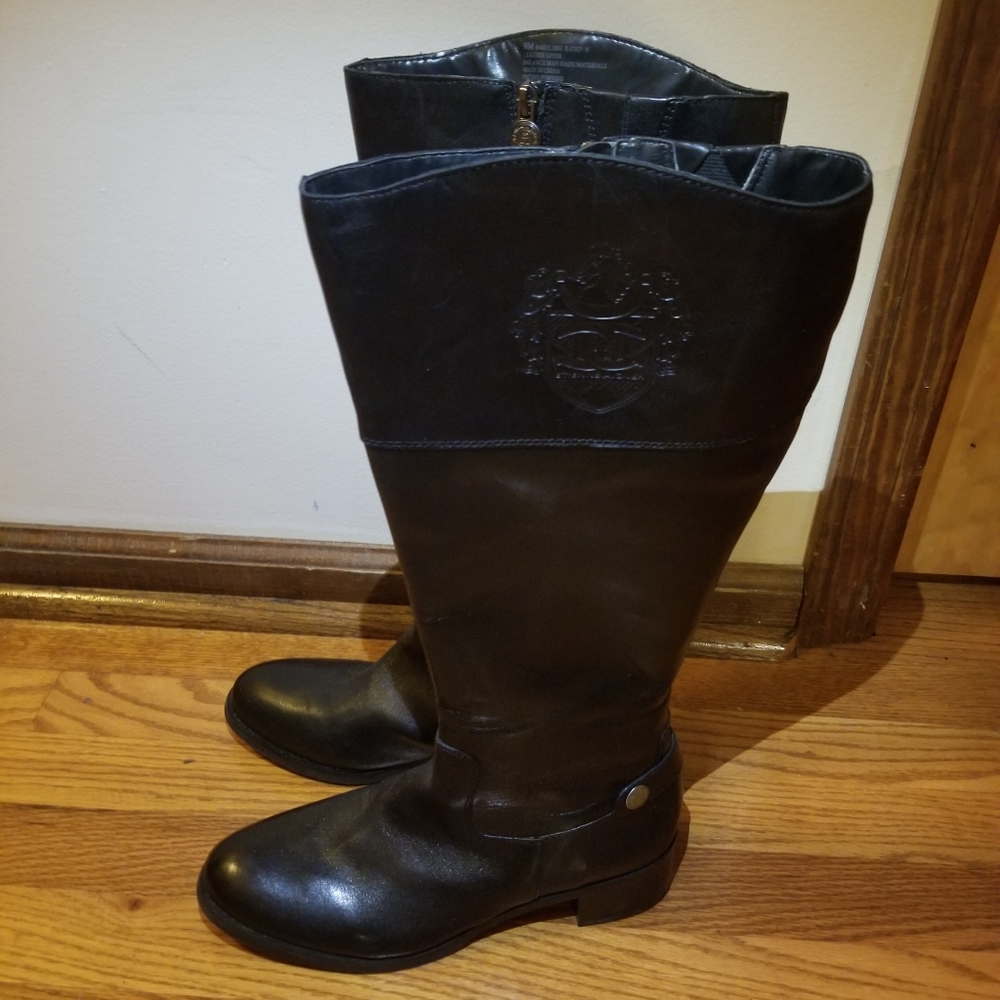 Etienne Aigner Tall Riding Boots Size 9M Wide Shaft LIKE NEW